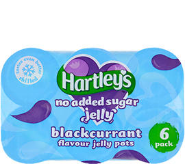 Hartley's No Added Sugar Blackcurrant Multipack Jelly Pots